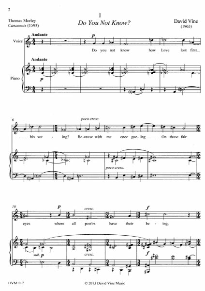 Three Elizabethan Lyrics (David Vine)