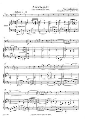 Andante in D, for trombone and piano (Braithwaite)